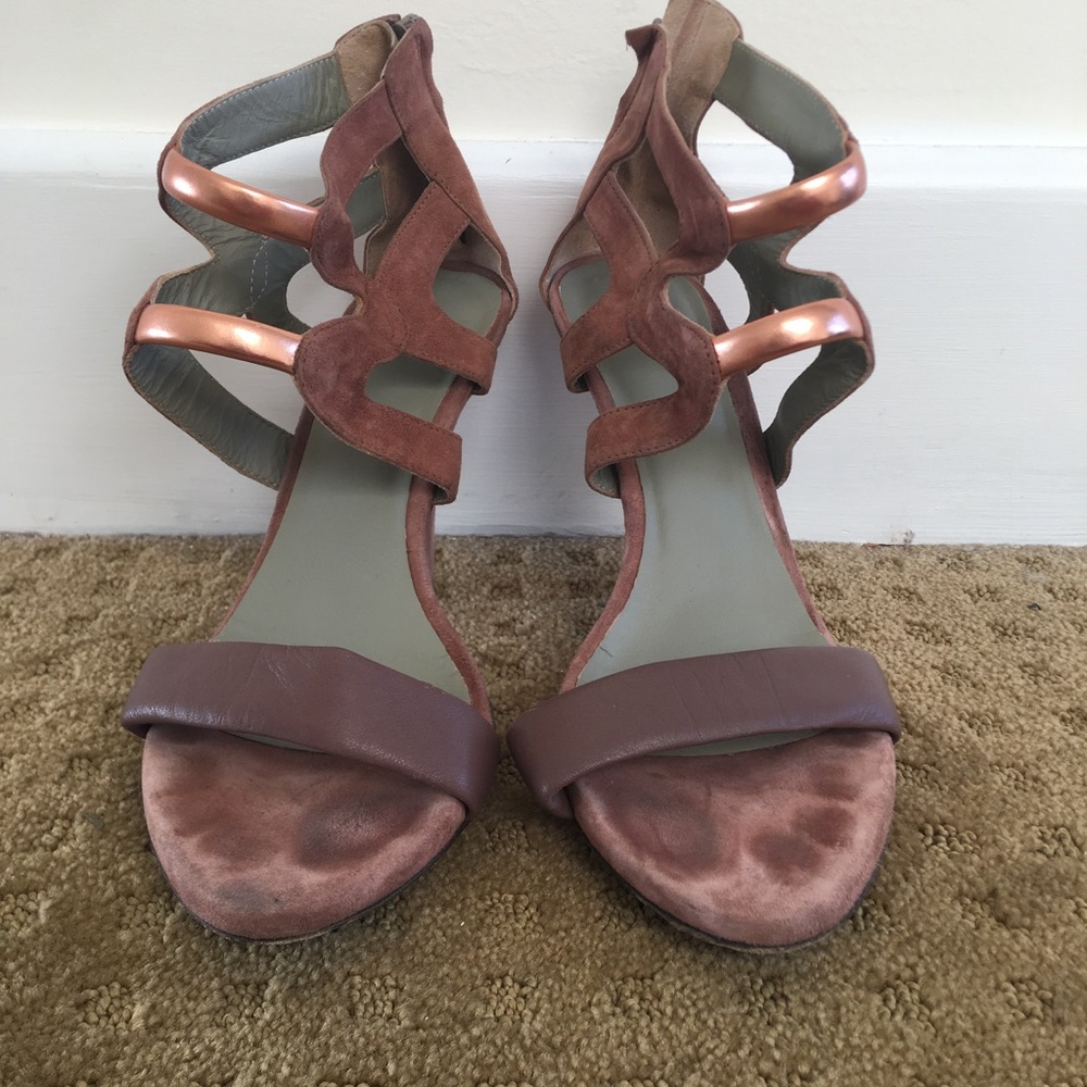 IXOS DESIGNER BLUSH PINK COMFORTABLE STRAPPY SANDAL HEEL - LIKE NEW!